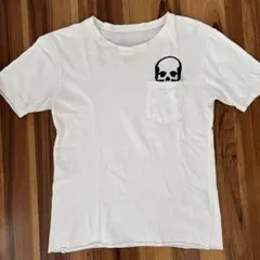 lucien pellat-finet スカルポケットTシャツプリント裾裁切り