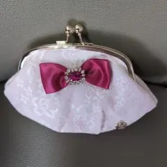 Maisons de Fleur レースリボンがま口ポーチ