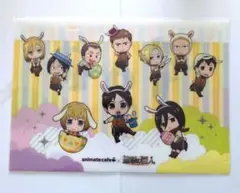 新品 進撃の巨人 アニメイトカフェ コラボ クリアファイル イースターver.