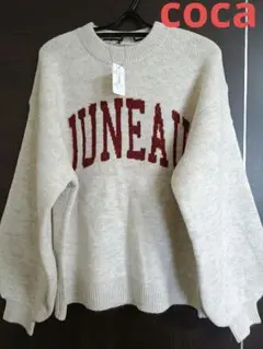 タグ付き未使用品　コカ　ニット　ベージュ　ロゴニット