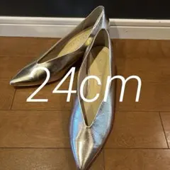 【LE TALON】ルタロン ゴールド Vカット パンプス 24cm 美品