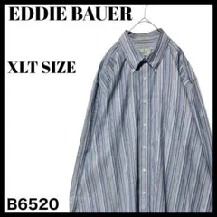 エディーバウアー マルチストライプ柄 長袖シャツ BDシャツ 形態安定 XL