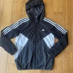 adidas フード付きジャケット 黒/白