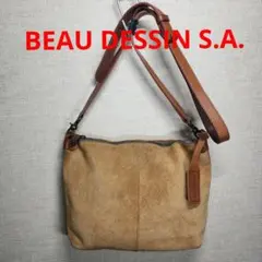 ​【美品】BEAU DESSIN S.A. 本革スエード ショルダーバッグのサムネイル