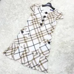 バーバリーブルーレーベル　ノバチェック　プリーツ　フレア　ワンピース　●美品●