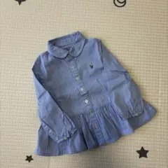 【ラルフローレン】美品 デニム風シャツワンピ　80