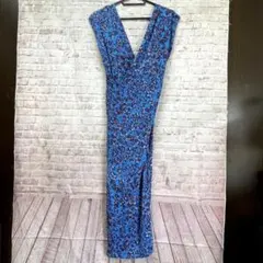 中古美品　SEE BY CHLOE　ワンピース　ブルー　総柄　ビスコース　XS
