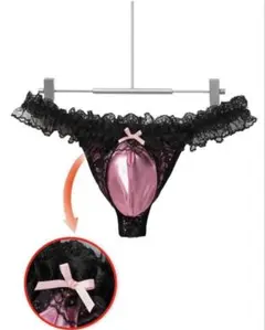 セクシー メンズ Tバック レース＆リボン ピンク Sサイズ