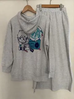 グレー フード付き ルームウェア Lサイズ