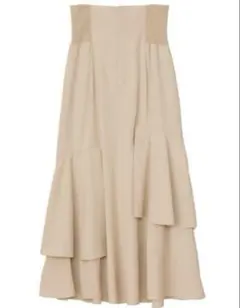 COCODEAL 9分丈ニットコルセットアシメティアードスカート