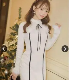 ミシェルマカロン フェザーラインニットワンピース