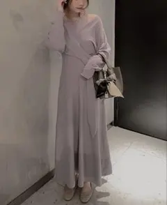 SNIDEL ニットレイヤードワンピース