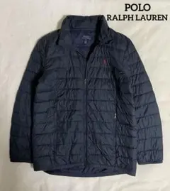 ポロラルフローレン　中綿ジャケット　赤ポニー刺繍　ネイビー　防寒
