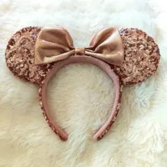ミニーちゃん耳カチューシャ ローズゴールド
