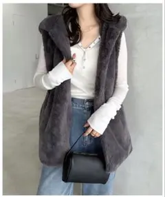 andme フーディ ファーベスト　チャコールグレー