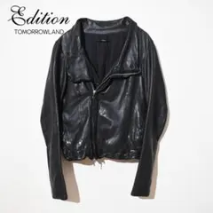 【EDITION/エディション】シープレザー変形ジャケット ブラック　38/M