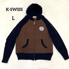 【K-SWISS 】ケースイス　パーカー　スウェット　裏起毛　フード　L