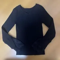 EVERY.VERY NICE CLAUP 袖レース リブニット ブラック