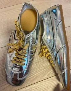 ドリス　ヴァン　ノテン　メタリック　シルバー レザー　スニーカー37 ドリス ヴァン ノテン メタリック シルバー レザー スニーカー37