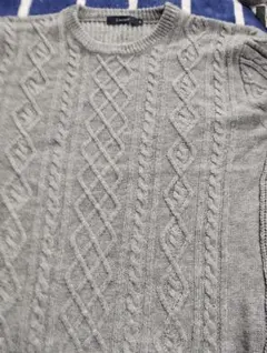 RAGEBLUE ケーブル編みグレーセーター M