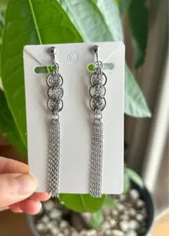 シルバー ハンドメイド ロング イヤリング ピアス