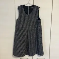 BeBe ジャンバースカート 150 ストライプ