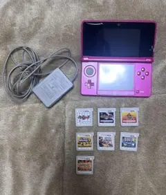 ニンテンドー3DS ピンク 本体 充電器 ゲーム8本付き