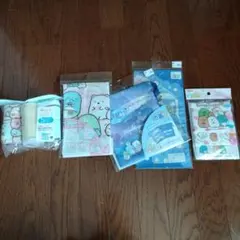 すみっコぐらしおしぼりルセット、ランチクロス3枚、巾着、ハンカチ、マスクセット