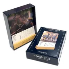 ドレジャー 2024年 デスクカレンダー HORSES 卓上 動物 競馬