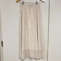 ロングスカート アイボリー レース素材 春服 FREEサイズ