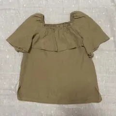 SHARE PARK シェアパーク　カットソー　麻・テンセル　ブラウン　フリル袖のサムネイル