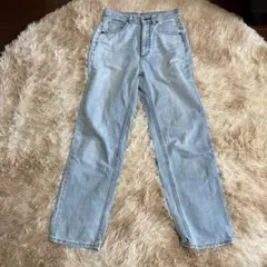 GU ジーユー♡ハイライズ　ストレートジーンズ　デニムパンツ　グレー　S