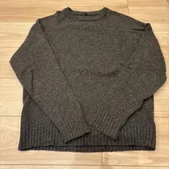 再生ウール混クルーネックセーター　ベージュ・カーキグリーン紳士Ｍ・カーキグリーン