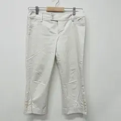 ボッシュ　ホワイト　クロップドパンツ　裾ボタン付き　【38】 コットン混のサムネイル