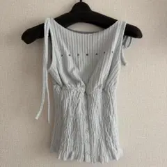 ANDMARY Lana ribbon tops アイスブルー アンドマリー - メルカリ