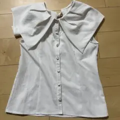 REDYAZEL ホワイト ノースリーブ シャツ