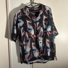 Confirm オープンカラー半袖総柄シャツ M ブラック