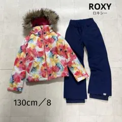 美品 ROXY ボードウエア 130 スキーウエア 女の子 花柄 ウエア上下