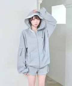 SNIDEL ボリュームパーカー GRY グレー 2025model - メルカリ