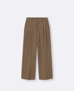 GU ブラウン タックワイドパンツ Sサイズ