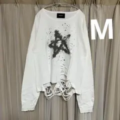 GRANCY シャーリングデザインラインストーングラフィックノースリーブT