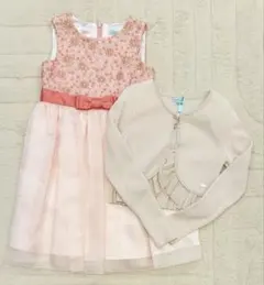 【1回着用のみ】TOCCA フォーマルワンピース・カーディガンセット　120