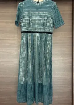 総レース パーティードレス 半袖