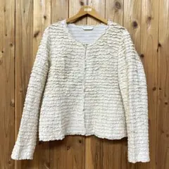 <極美品>PINKHOUSE 総ピコフリル ローンジャケット ローンカーディガンのサムネイル