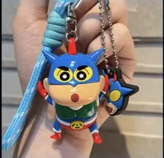 クレヨンしんちゃん／キーホルダー／ブルー×グリーン／チャーム付き