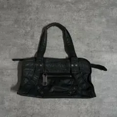 DIESEL Archive bagメタルロゴ ハンドバッグ ブラック Y2K