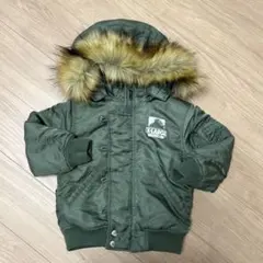 エクストララージ　中綿ジャンパー【カーキ✖︎オレンジ】