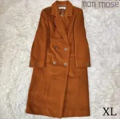 【カシミヤ30%×アンゴラ20%】マキシ丈ダブルチェスターコート オレンジ XLのサムネイル