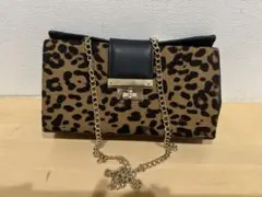 美品 FIRAMI ショルダーバッグ レオパード柄 イタリア製レザー＆ハラコ 