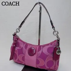 ⭐極美品⭐COACH ハーフムーン ピンクチェック 2way ショルダーバッグ 